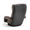 【GWセール】 回転座椅子(ポケットコイル・レバー式リクライニング仕様・リクライニング連動肘掛け・ヘッドレスト・ランバーサポート・ブラウン)