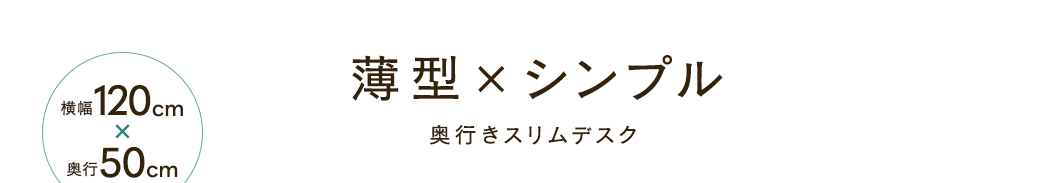 薄型×シンプル 奥行きスリムデスク