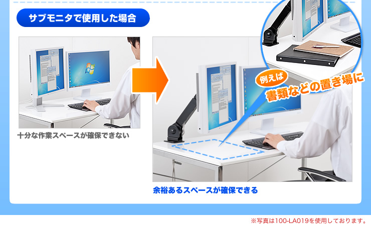 サブモニタで使用した場合