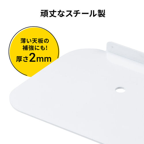 モニターアーム 補強プレート ホワイト グロメット対応 スチール