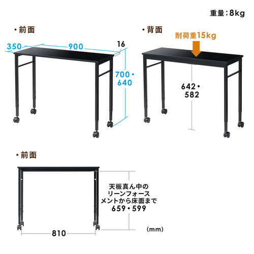 キャスター付きサブデスク 脇机 パソコンデスク 作業台 デスク幅 キャスター付きサブデスク 脇机 パソコンデスク 作業台 デスク幅