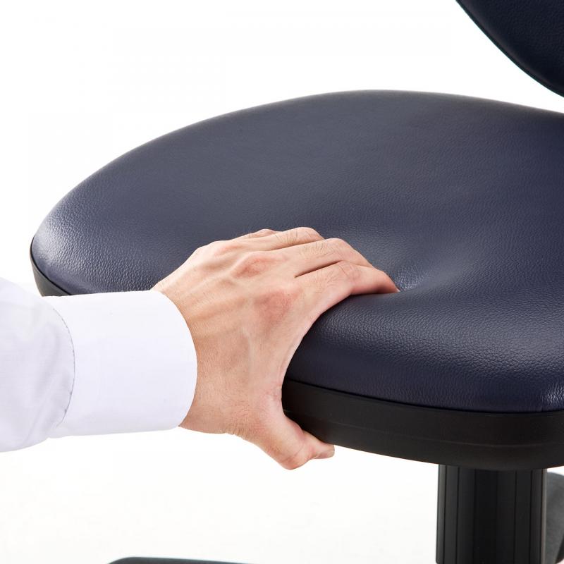 オフィスチェア ビニールレザー生地 ネイビー 100-SNC025VBL
