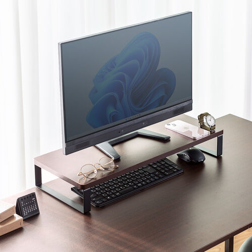 机上ラック・モニター台（横幅60cm・奥行25cm・高さ9.5cm） YK-MR194M