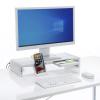 【アウトレット】モニター台(USB Type-C接続ハブ付き　机上ラック　ホワイト)
