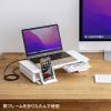 【アウトレット】モニター台(USB Type-C接続ハブ付き　机上ラック　ホワイト)