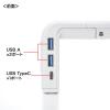 【アウトレット】モニター台(USB Type-C接続ハブ付き　机上ラック　ホワイト)