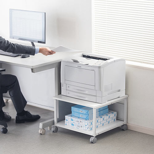 プリンター台（横幅52cm・奥行52cm・高さ35cm・耐荷重55kg） YK-LPS010