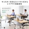 【アウトレット】折りたたみテーブル 学習塾机  幅120cm 奥行60cm キャスター付き 中棚付き 木目調