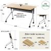 【アウトレット】折りたたみテーブル 学習塾机  幅120cm 奥行60cm キャスター付き 中棚付き 木目調