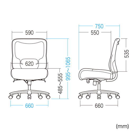 メッシュチェア(オフィスチェア・耐過重200kg・ブラック) YK-NET23BK 【パソコンデスク通販のデスク市場】