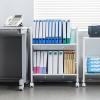 【アウトレット】ファイルワゴン(2段・A4対応・キャスター付・斜め棚・カバン置き)
