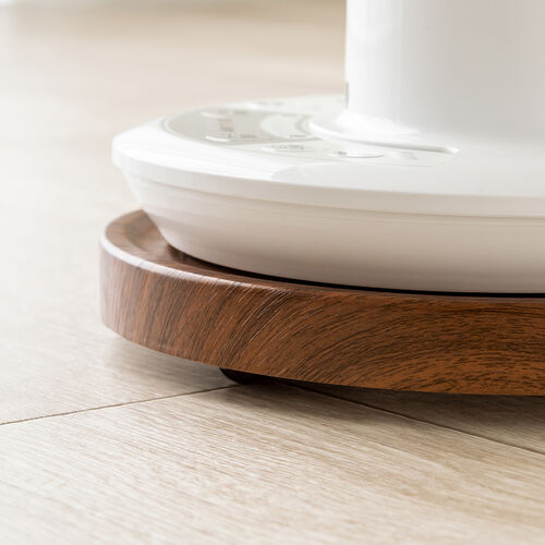 キャスター付 台車 丸型 直径22.5cm 木目調 空気清浄機台 耐荷重20kg