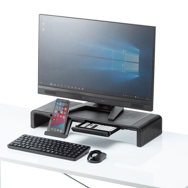 パソコンデスク❤️モニター台付き✨ 幅80×奥行50cm 収納 組立簡単 モニター台付き PCデスク 幅80cm 奥行60cm 棚付き 省スペース