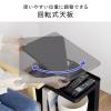 昇降式デスクキャビネット オープンキャビネット デスクワゴン ポータブル電源収納台 プロジェクター台 サイドデスク デスク下収納 ソファーサイドテーブル キャスター付 ブラック