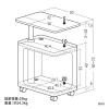 昇降式デスクキャビネット オープンキャビネット デスクワゴン ポータブル電源収納台 プロジェクター台 サイドデスク デスク下収納 ソファーサイドテーブル キャスター付 ブラック