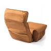 座椅子(肘掛け付・ハイバック・サイドポケット付き・低反発ウレタン・リクライニング・ブラウン)