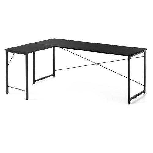 L字デスク シンプルデスク 幅180cm 奥行120cm ブラック モニタアーム