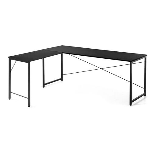 L字デスク シンプルデスク 幅180cm 奥行150cm ブラック モニタ