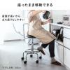【アウトレット】2WAYキッチンチェア(PUレザー・ナイロンキャスター・アジャスター両対応・回転椅子・ホワイト)
