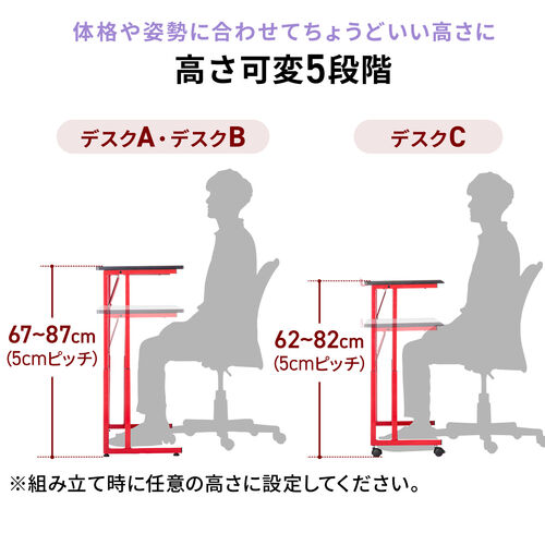 ゲーミングデスク L字デスク パソコンデスク PCデスク 高さ可変 コの字