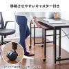 【アウトレット】 キャスター付きサブデスク(パソコンデスク・作業台・拡張デスク・幅90cm・奥行35cm・高さ64cm/70cm・ブラウン・リモートワーク・在宅勤務)