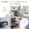 【アウトレット】パソコンラック(パソコンデスク・リビング・テレワークラック・幅55cm・引き出し付き・棚可変・ゴムキャスター・ホワイト
