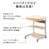 【アウトレット】パソコンラック(パソコンデスク・リビング・テレワークラック・幅55cm・引き出し付き・棚可変・ゴムキャスター・ホワイト