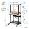 【アウトレット】 パソコンラック パソコンデスク 木目調 幅60cm 耐荷重85kg 収納棚付 キャスター付 キーボードスライダー付 マウステーブル付 スリム