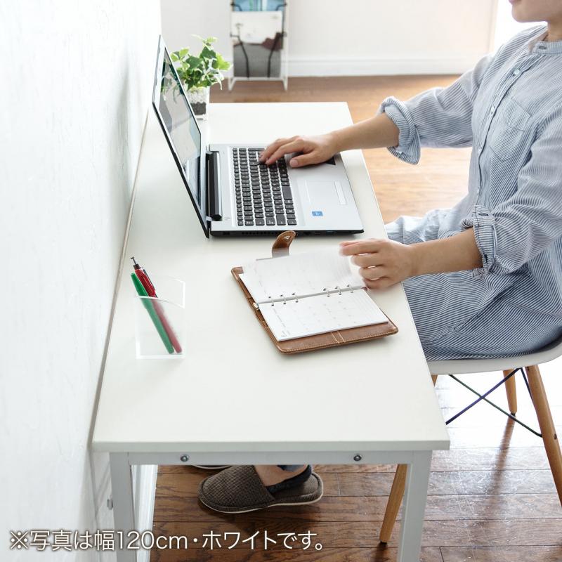 シンプルデスク(パソコンデスク・平机・幅100cm・奥行45cm・ブラウン) YK-DESKF016BR 【パソコンデスク通販のデスク市場】