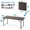 【アウトレット】折りたたみテーブル(省スペース・W1220mm・D600mm・屋外・アウトドア・高さ変更・簡単組立・持ち運び・取っ手付き・ブラウン)