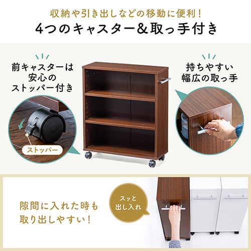 すきま収納ラック(キャスター付き・押入れ収納・マルチワゴン