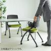 【アウトレット】メモ台付きミーティングチェア キャスター付き 2脚セット ブラック