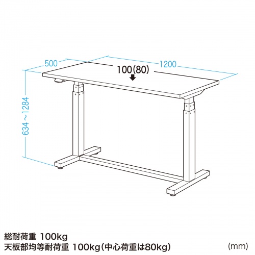 電動昇降作業台 電動昇降デスク スタンディングデスク 作業台 耐荷重100kg 幅120cm 奥行50cm YK-WDKM12050W  【パソコンデスク通販のデスク市場】