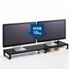 【アウトレット】机上ラック・モニター台(横幅100cm・奥行24cm・高さ8.5cm・電源タップ付)