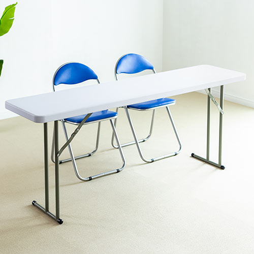 会議テーブル(W1800mm・D450mm・屋外・アウトドア・折りたたみ式