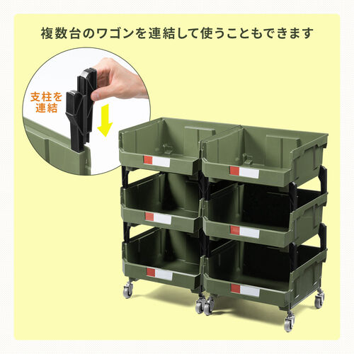 ワゴン ツールワゴン キャスター付 3段 積み重ね可能 高耐荷重