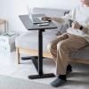 ソファサイドテーブル サイドテーブル ガス圧昇降テーブル 低床化キャスター 幅80cm 奥行40cm 昇降幅33cm ブラック