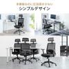 メッシュチェア ミドルバック シンクロロッキング アームレスト 可動ヘッドレスト