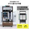 ゲーム機収納ラック ガラス扉 UVカット 可動棚×3枚 キャスター付き サイドワゴン 幅46.2×奥行き37×高さ90cm PS5/4 Switch 2 木目×ブラック