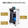 ゲーム機収納ラック ガラス扉 UVカット 可動棚×3枚 キャスター付き サイドワゴン 幅46.2×奥行き37×高さ90cm PS5/4 Switch 2 木目×ブラック