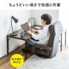 L字デスク L字型ローデスク パソコンデスク 木製 座デスク コーナーデスク 高さ可変5段階 幅120cm ブラック