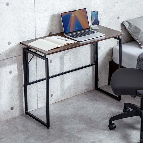 折りたたみデスク 幅90cm 奥行40cm ブラウン YK-DESKH081M
