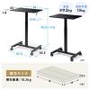 スタンディングデスク コンパクト ガス圧昇降 幅62cm 奥行43cm 高さ76～110cm キャスター付き 腰痛軽減 座りすぎ防止 ホワイト