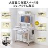 パソコンラック パソコンデスク [幅75] キーボードスライダー 木目調 ブラウン 有孔ボード コンパクト 収納棚付 棚組み替え キャスター付 サブテーブル付 ブラウン