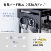 パソコンラック パソコンデスク [幅75] キーボードスライダー 木目調 ブラウン 有孔ボード コンパクト 収納棚付 棚組み替え キャスター付 サブテーブル付 ブラック