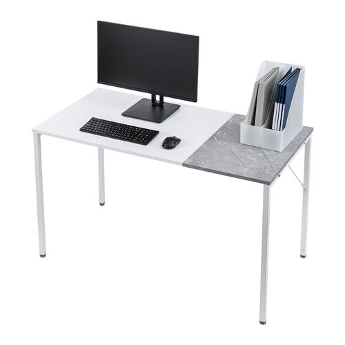 パソコンデスク デザインデスク ワークデスク 作業台 大理石調 幅120cm