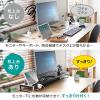 【アウトレット】机上ラック・モニター台(横幅100cm・奥行20.7cm・高さ8.9cm・耐荷重15kg・電源タップ付・USBポート付)