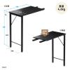 【アウトレット】 サブデスク シンプルデスク専用サブデスク L字デスク ブラック 幅35cm 奥行60cm ねじ固定