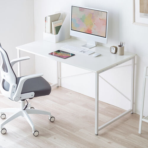 デスク送料 シンプルワークデスク 幅120cm 奥行70cm ホワイト 100-DESKF058