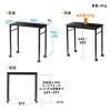 【アウトレット】キャスター付きサブデスク 脇机 パソコンデスク 作業台 高さ調節可能 幅70cm 奥行35cm 高さ64cm/70cm ホワイト